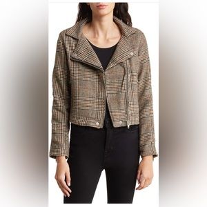 Weekend Los Angeles Varden Plaid Jacket, Small, Espresso Plaid, New with tags